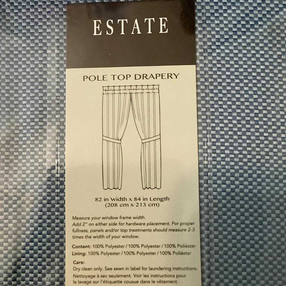 Estate Amelia‎ Blue Pole Top Drapery